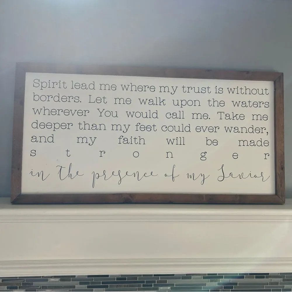Smallwood Home 45” x 23” Large Inspirational White and Brown Wall Art Decor Wood